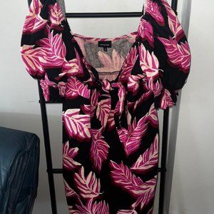 Who Wear What Black and Pink Floral Mini Dress